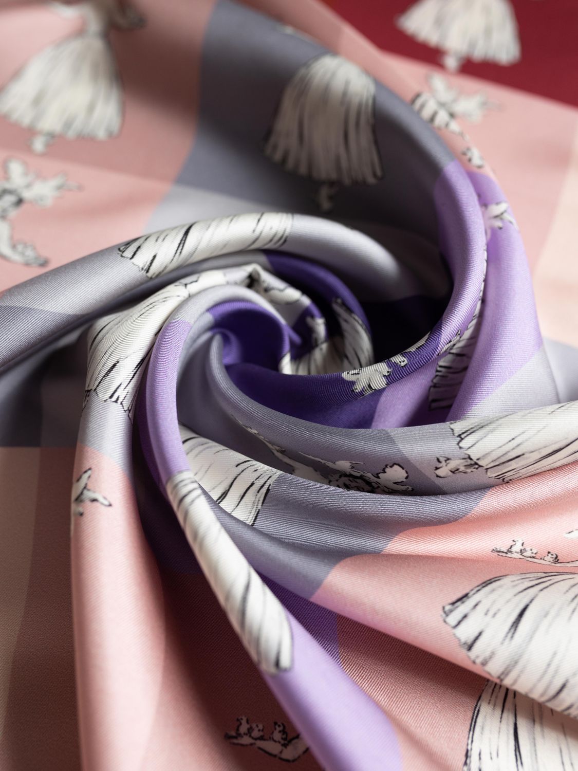 Valentino Graphic Figure Silk Scarf