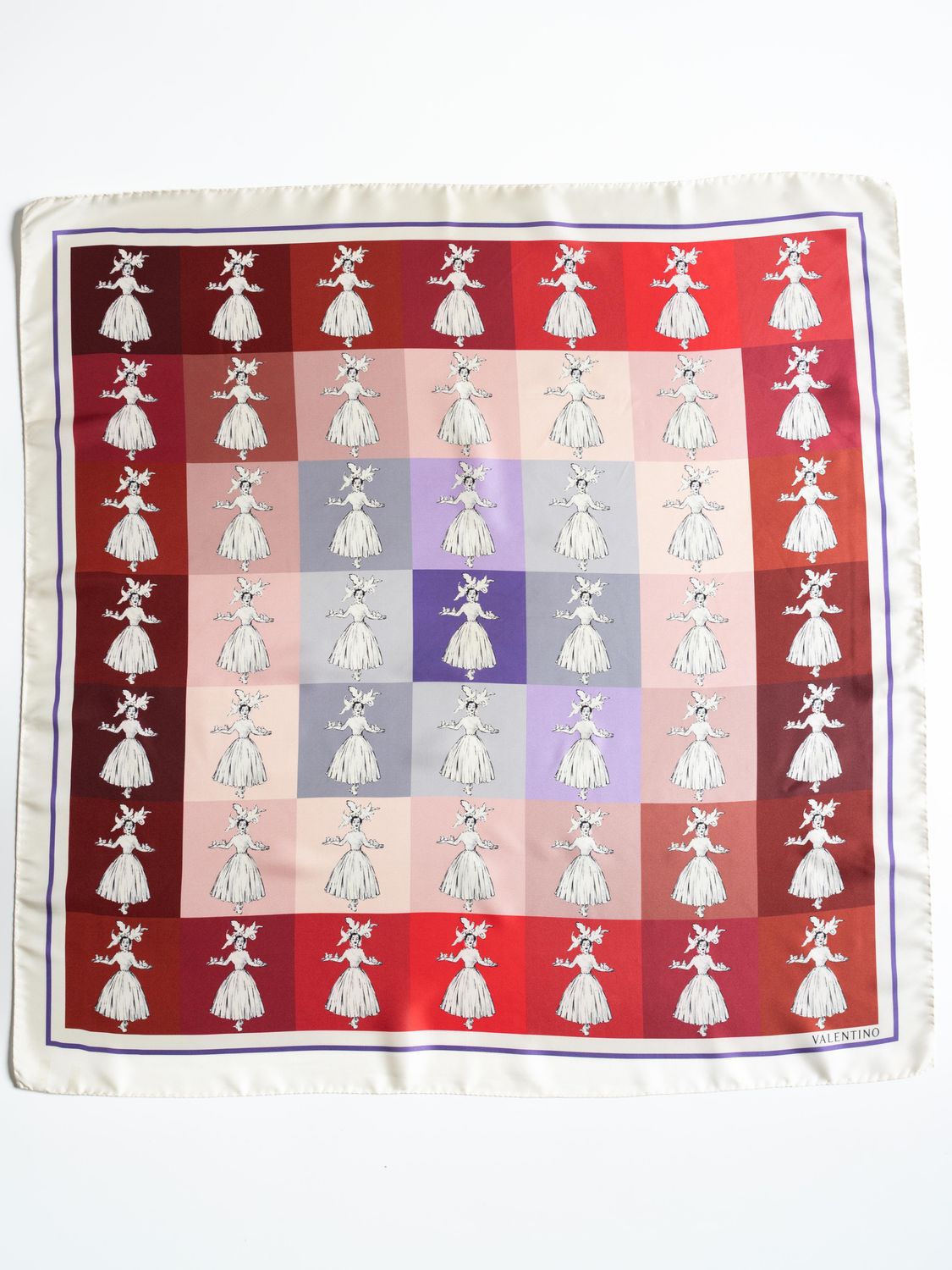 Valentino Graphic Figure Silk Scarf