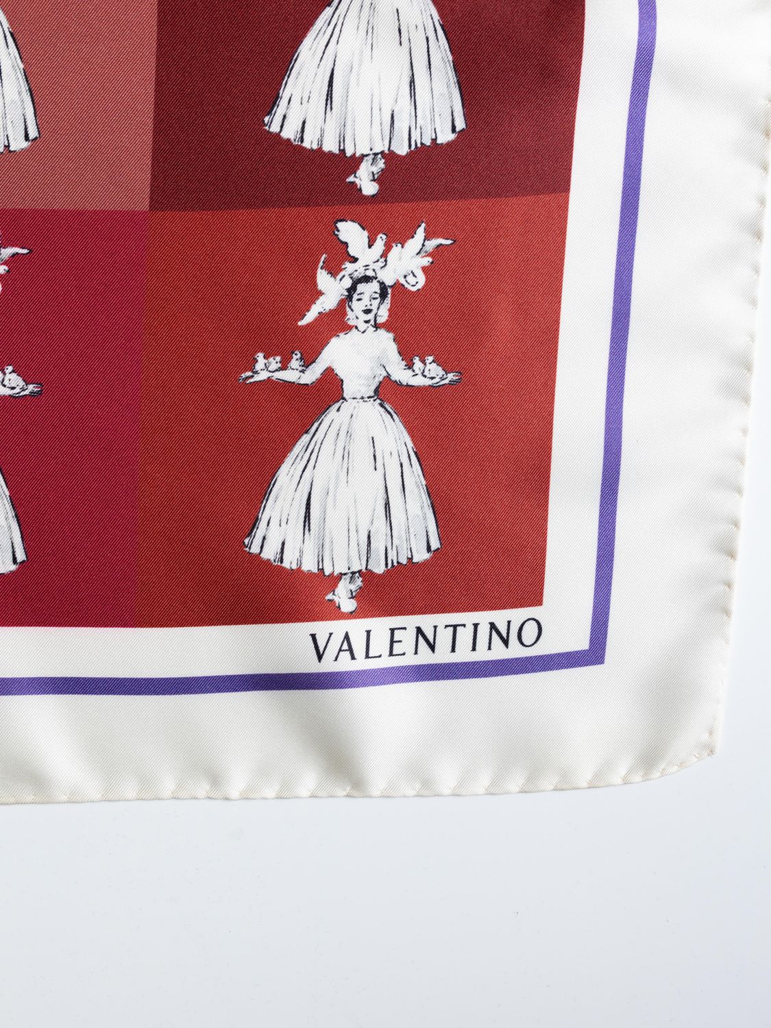 Valentino Graphic Figure Silk Scarf