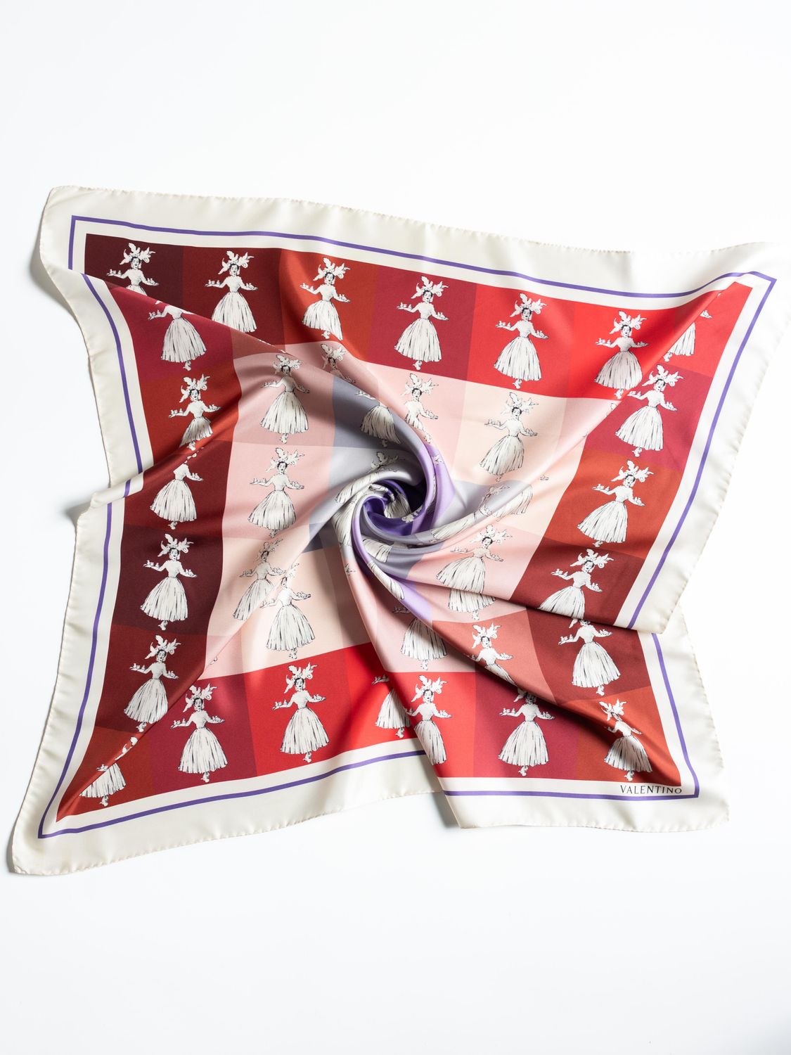 Valentino Graphic Figure Silk Scarf