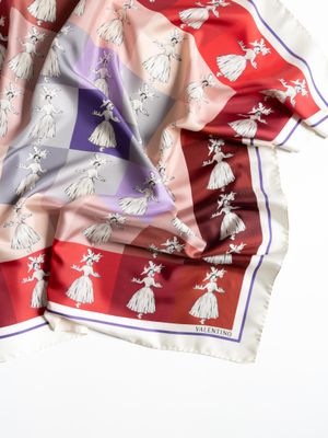Valentino Graphic Figure Silk Scarf