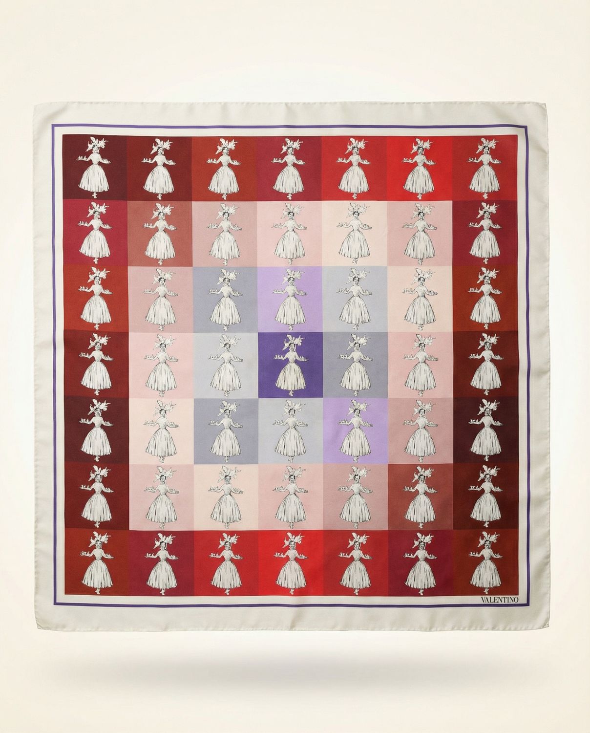 Valentino Graphic Figure Silk Scarf