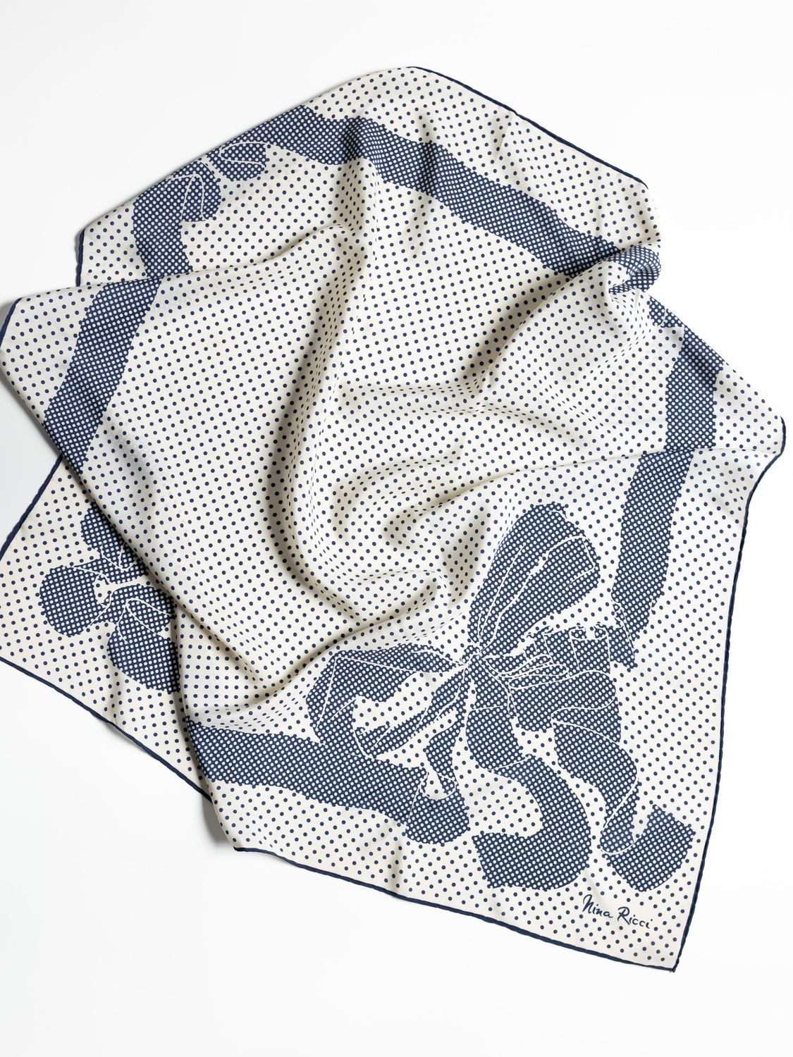 Nina Ricci Polka-Dot Silk Scarf