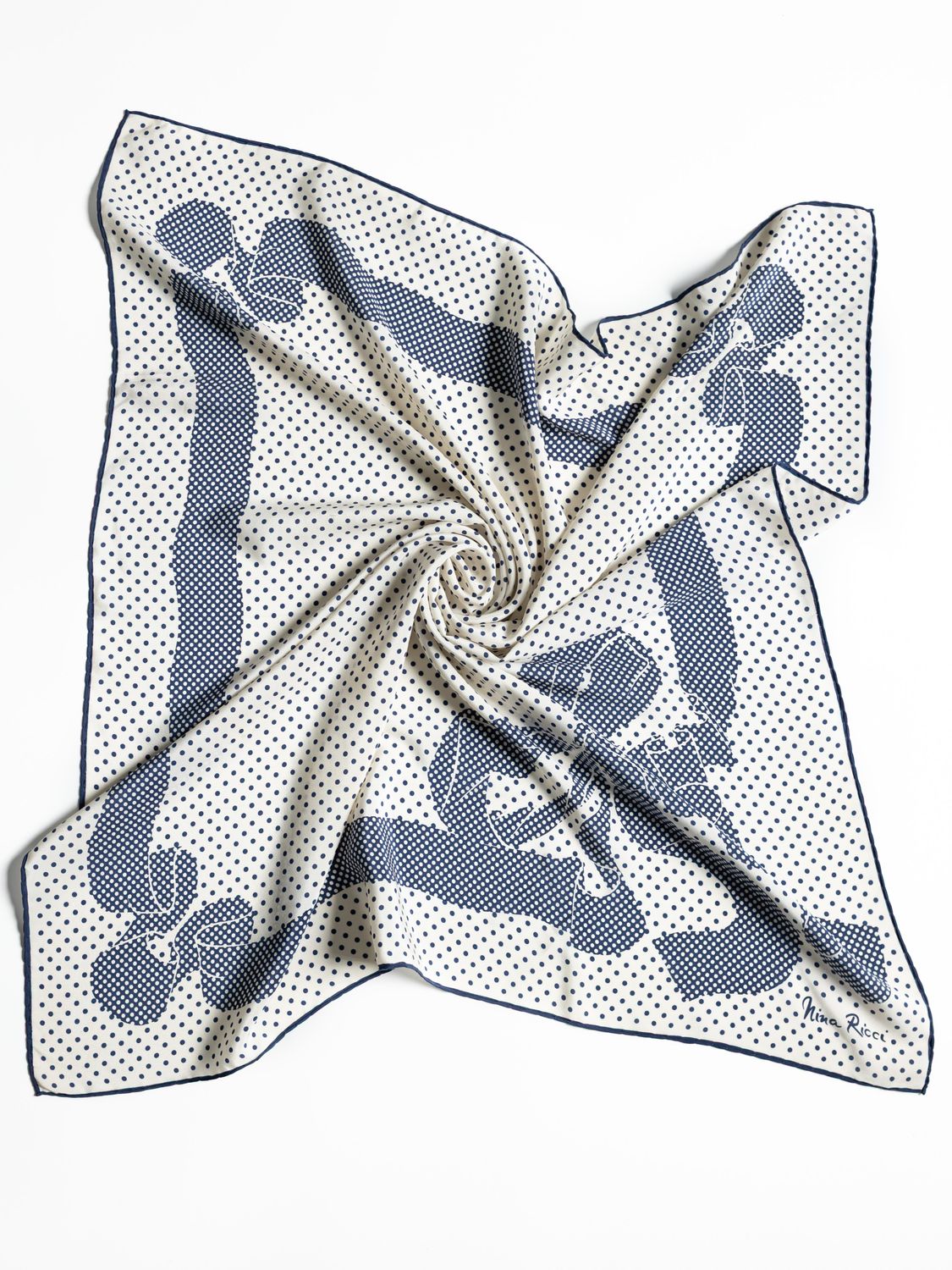 Nina Ricci Polka-Dot Silk Scarf