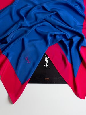 YSL Color-Block Silk Scarf