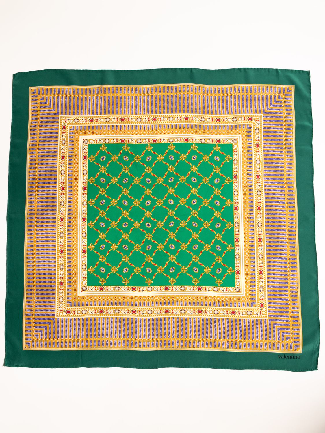 Valentino Jewelry Motif Silk Scarf