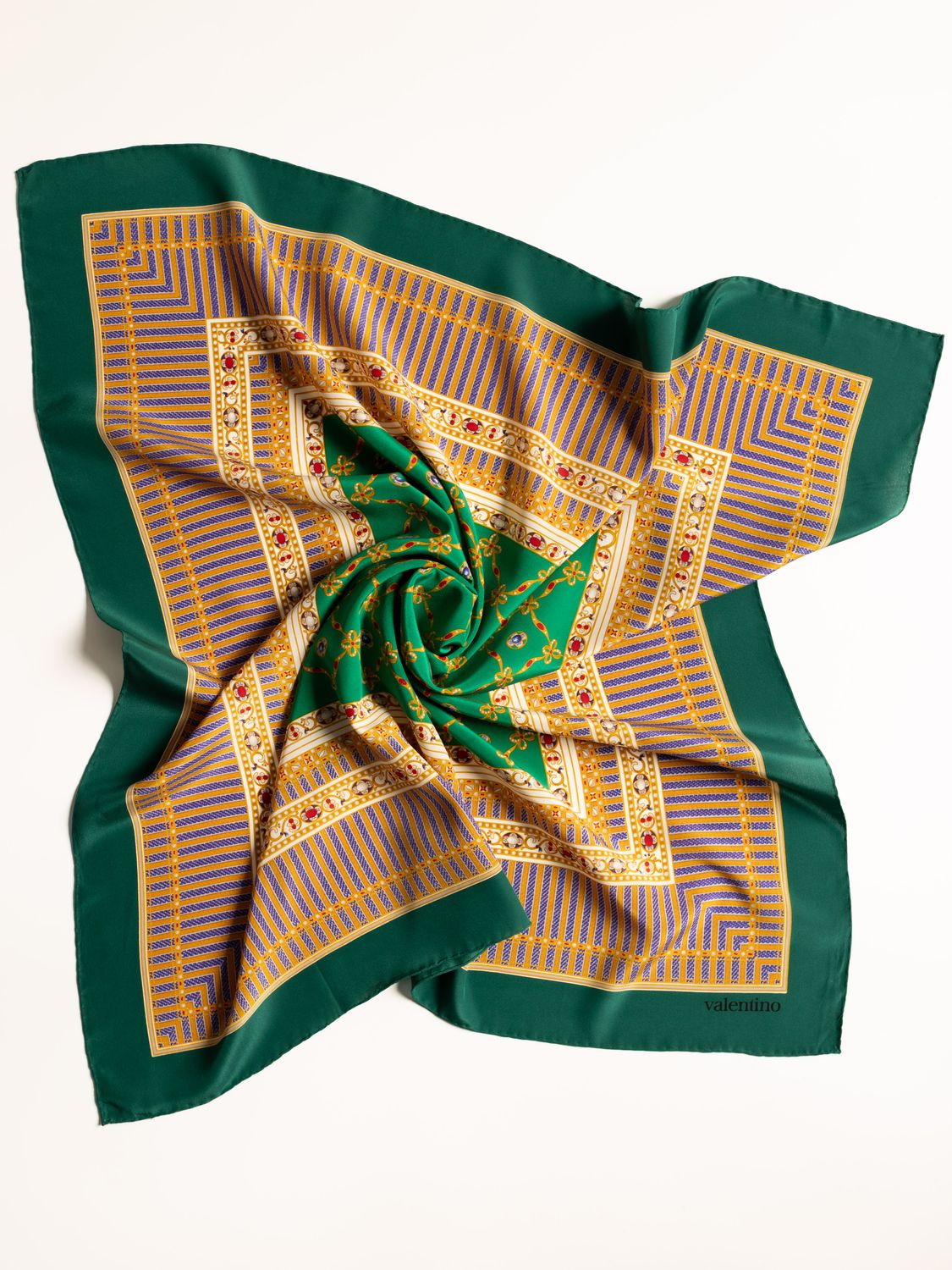 Valentino Jewelry Motif Silk Scarf