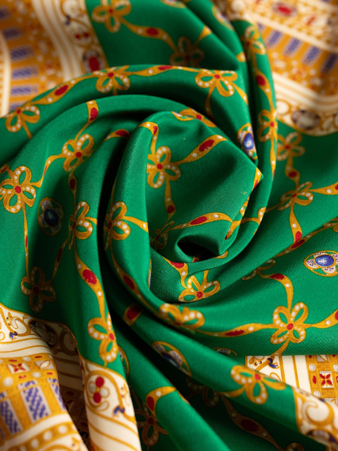 Valentino Jewelry Motif Silk Scarf