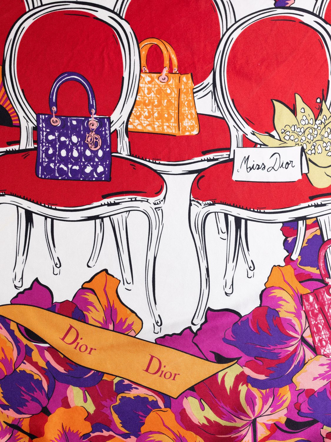 Christian Dior Lady Dior Défilé Silk Scarf