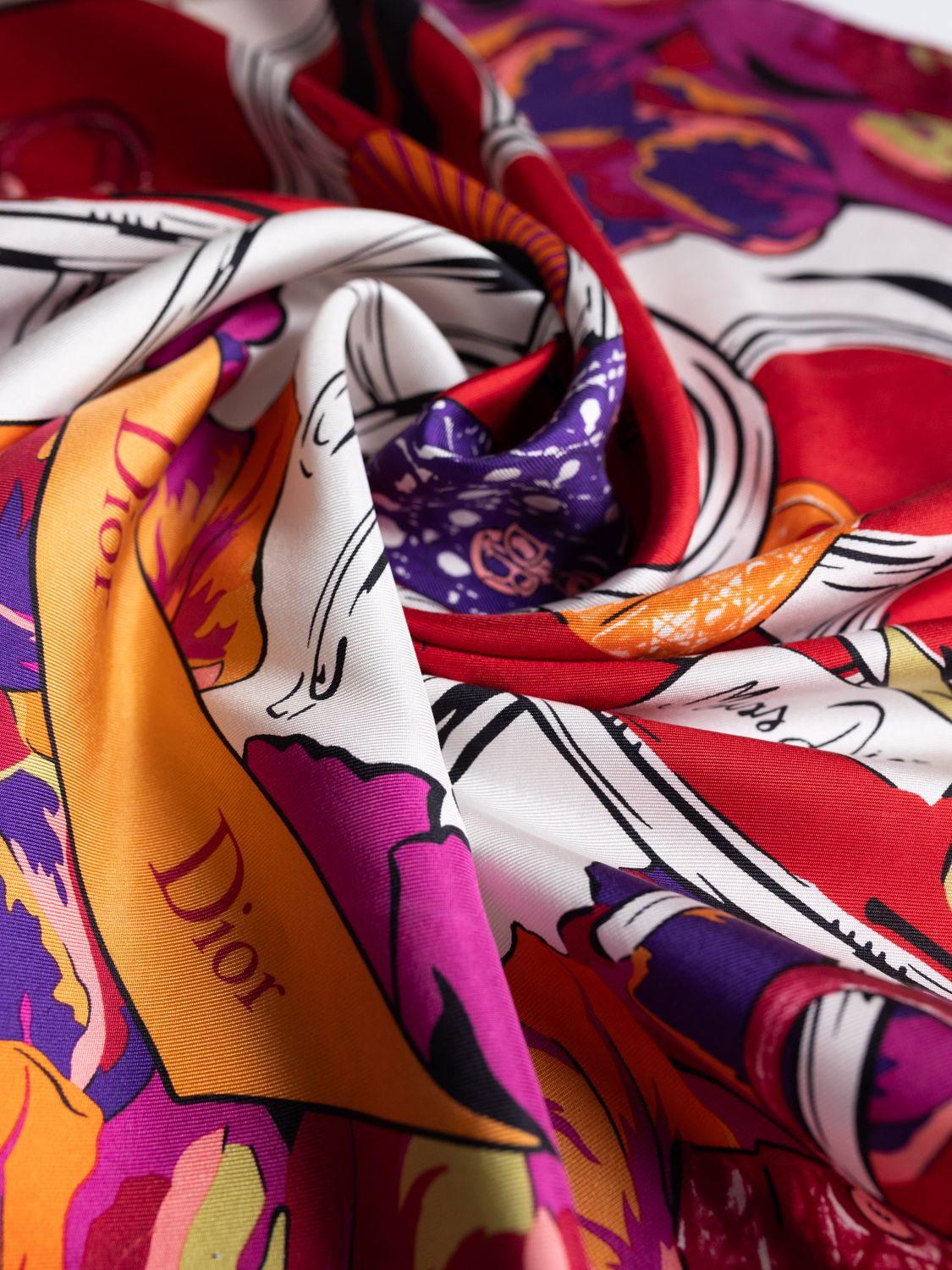 Christian Dior Lady Dior Défilé Silk Scarf