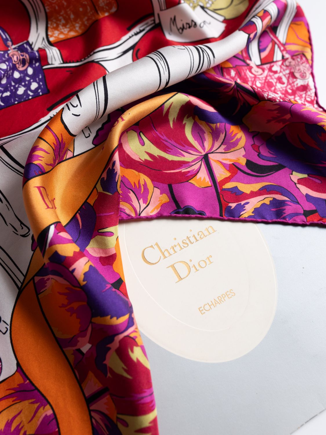 Christian Dior Lady Dior Défilé Silk Scarf
