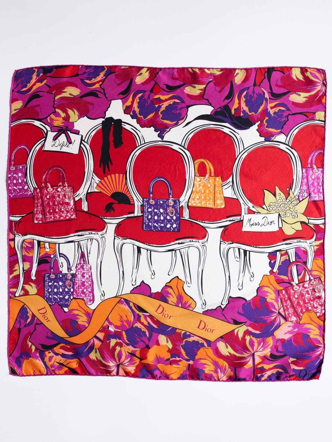 Christian Dior Lady Dior Défilé Silk Scarf