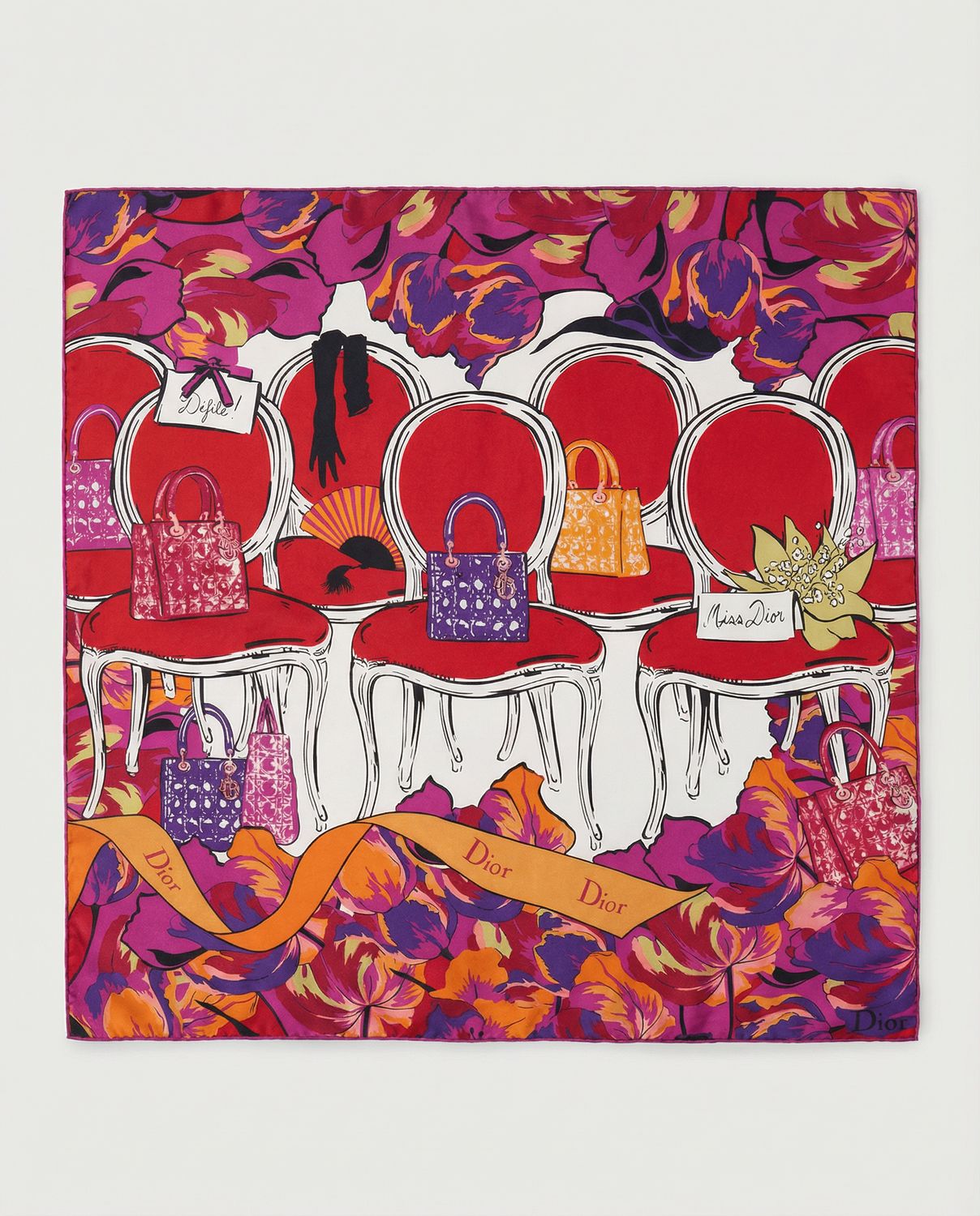 Christian Dior Lady Dior Défilé Silk Scarf