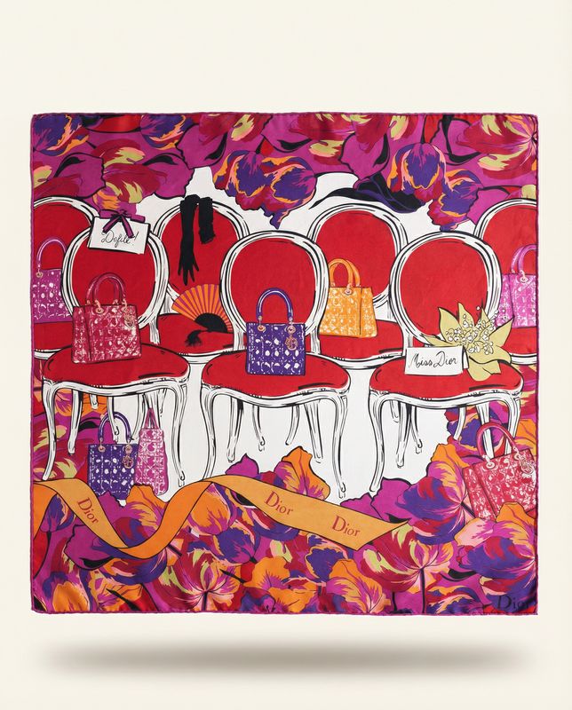Christian Dior Lady Dior Défilé Silk Scarf