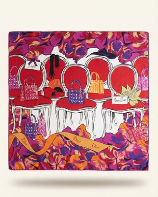 Christian Dior Lady Dior Défilé Silk Scarf