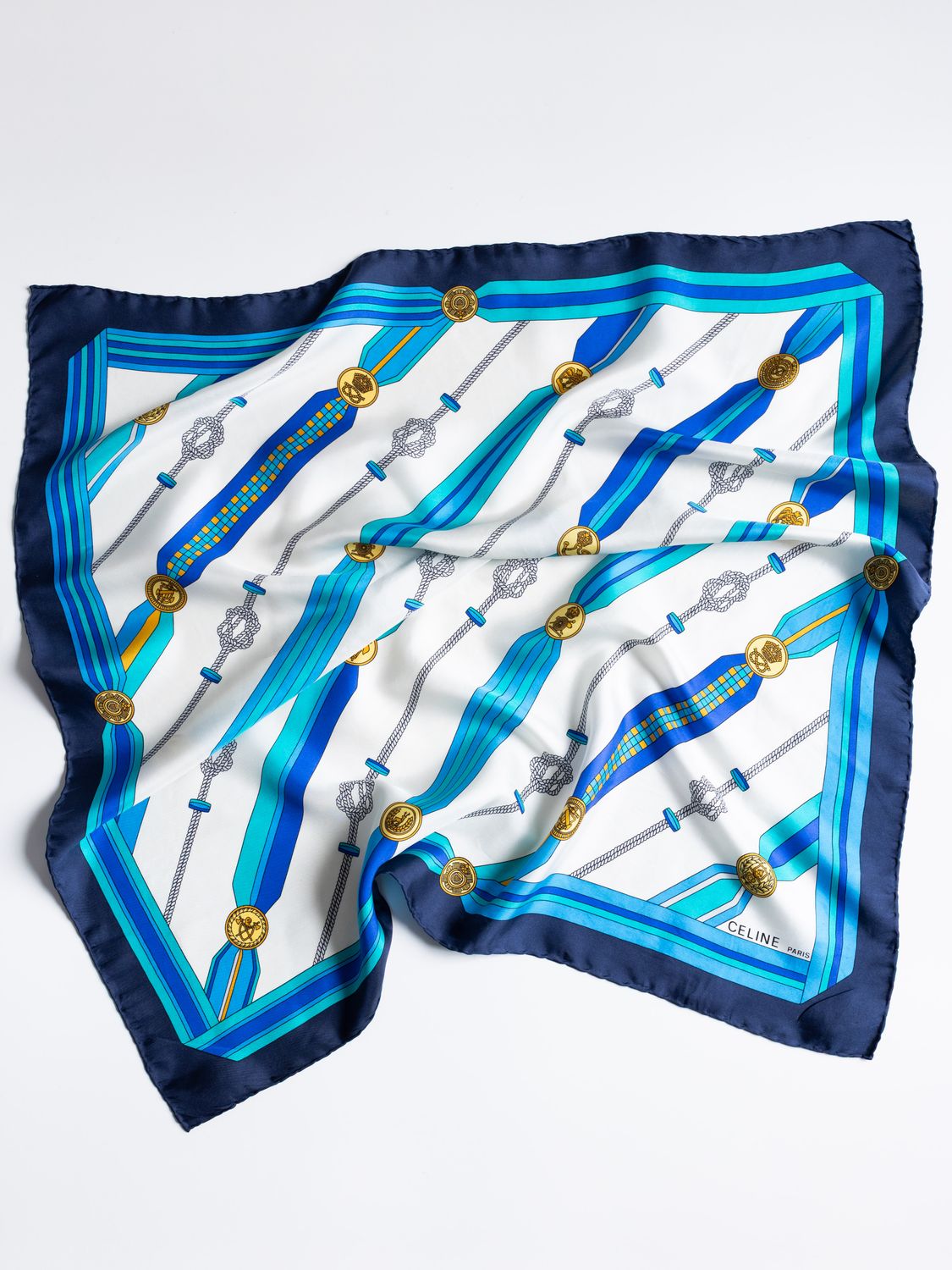 Celine Medallion Chain Silk Scarf