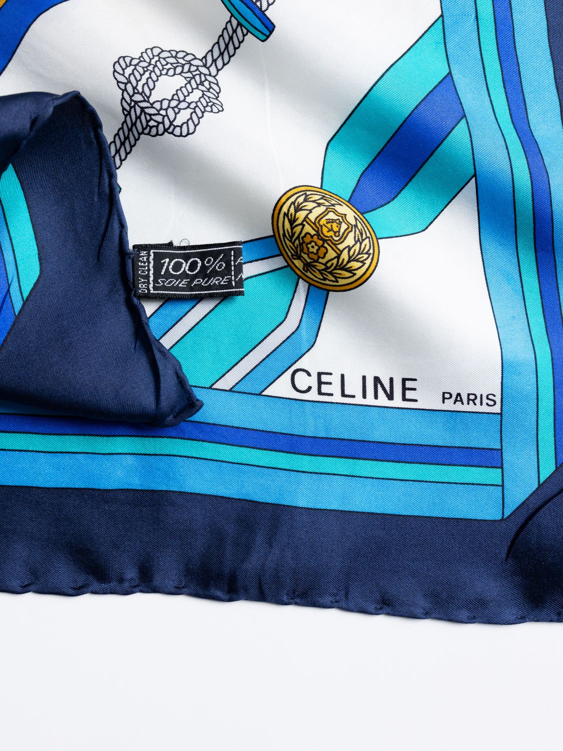 Celine Medallion Chain Silk Scarf