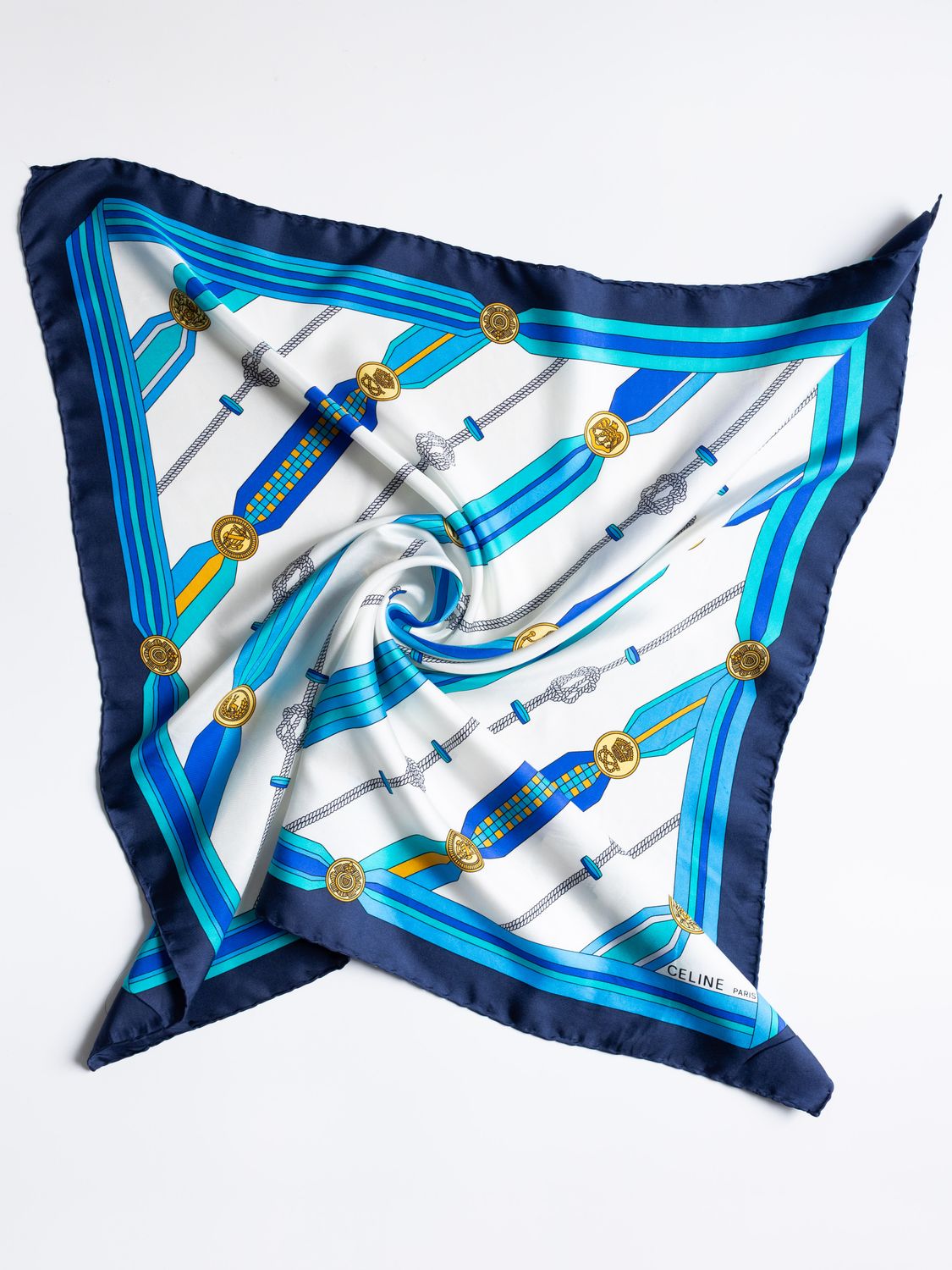 Celine Medallion Chain Silk Scarf