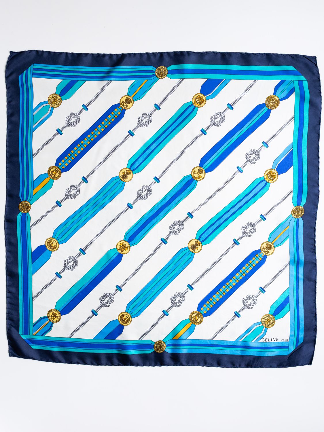 Celine Medallion Chain Silk Scarf