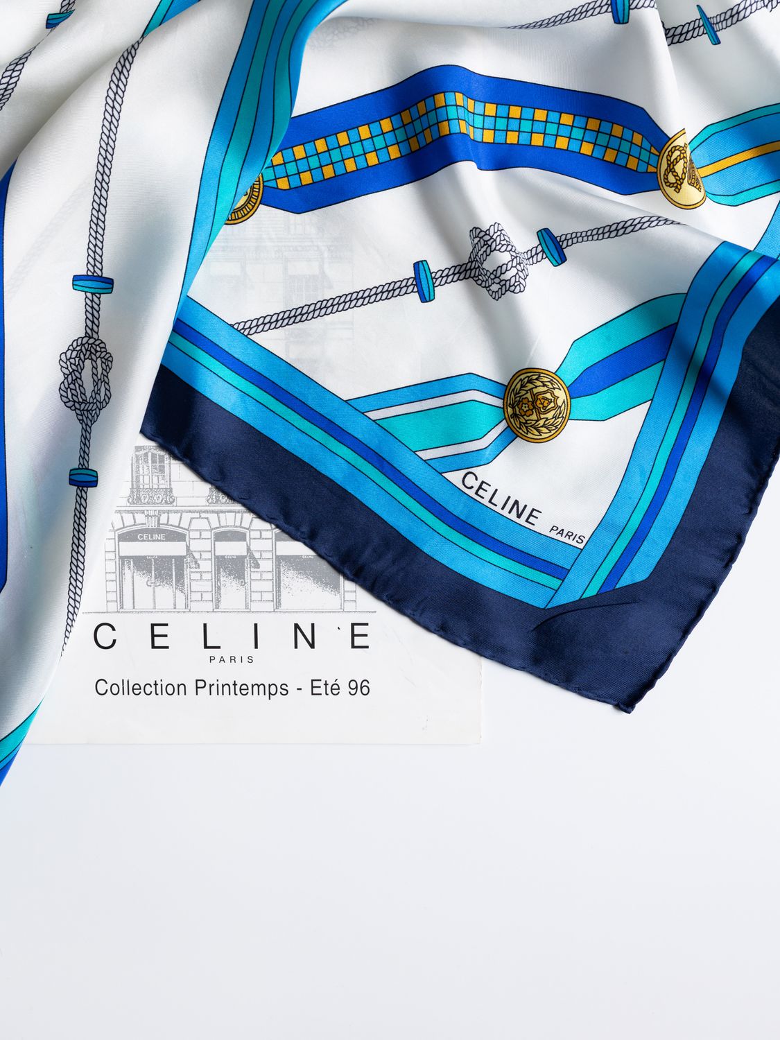 Celine Medallion Chain Silk Scarf