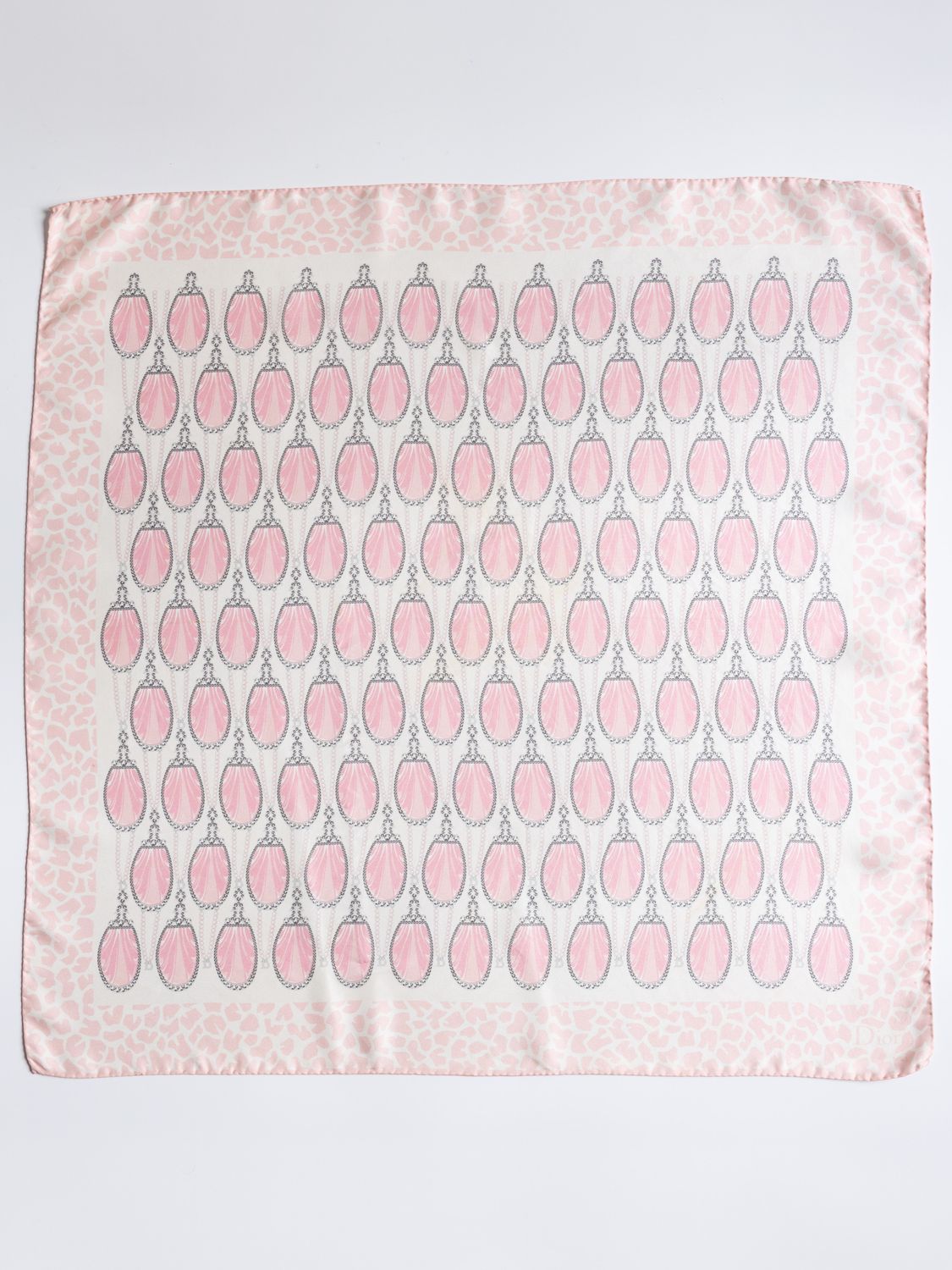 Christian Dior Pink Perfume Bottle Silk Scarf