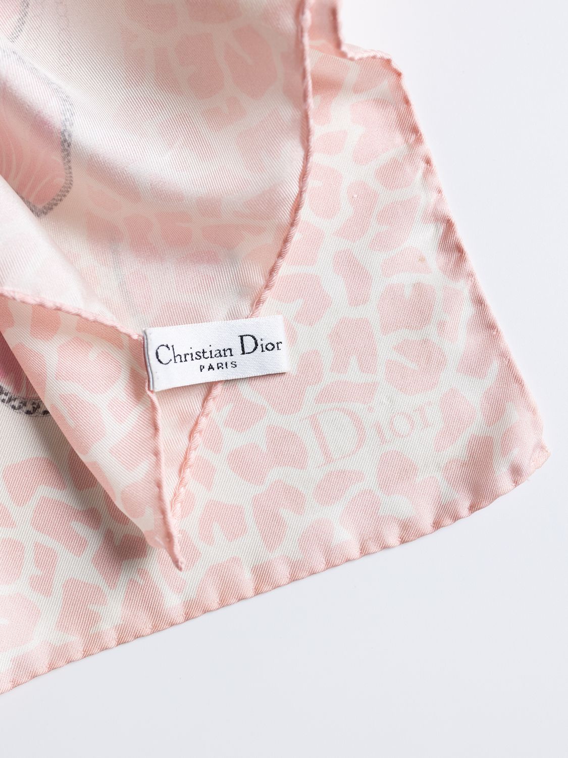 Christian Dior Pink Perfume Bottle Silk Scarf