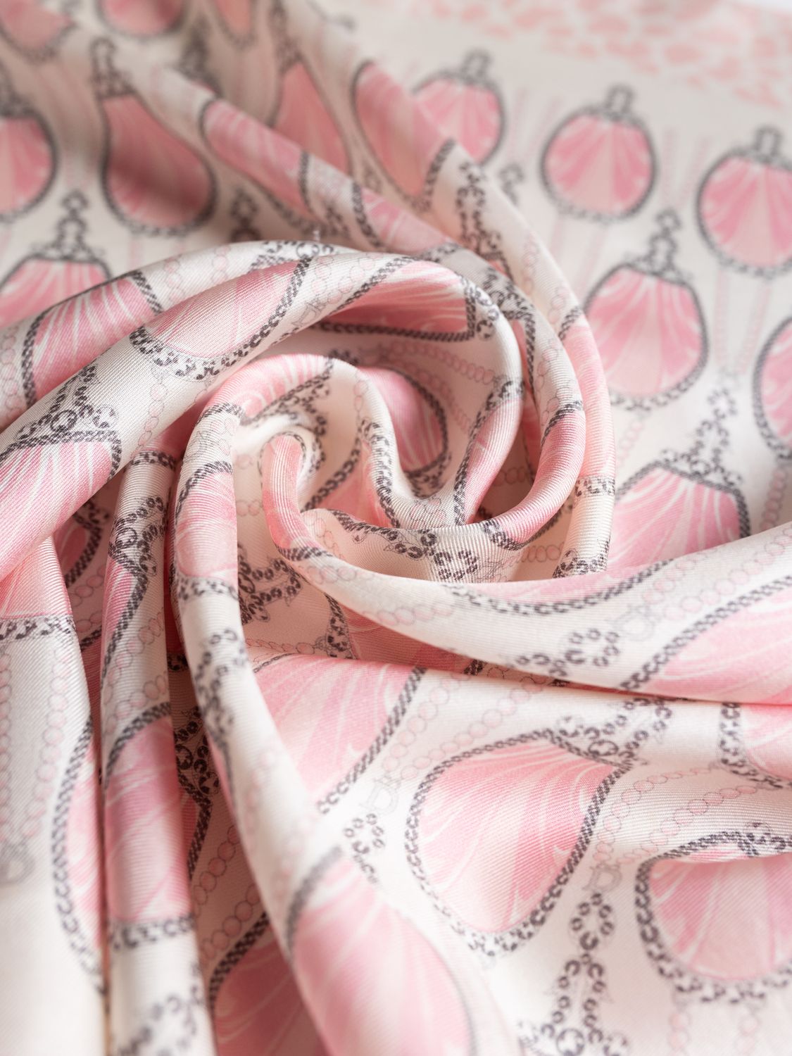 Christian Dior Pink Perfume Bottle Silk Scarf