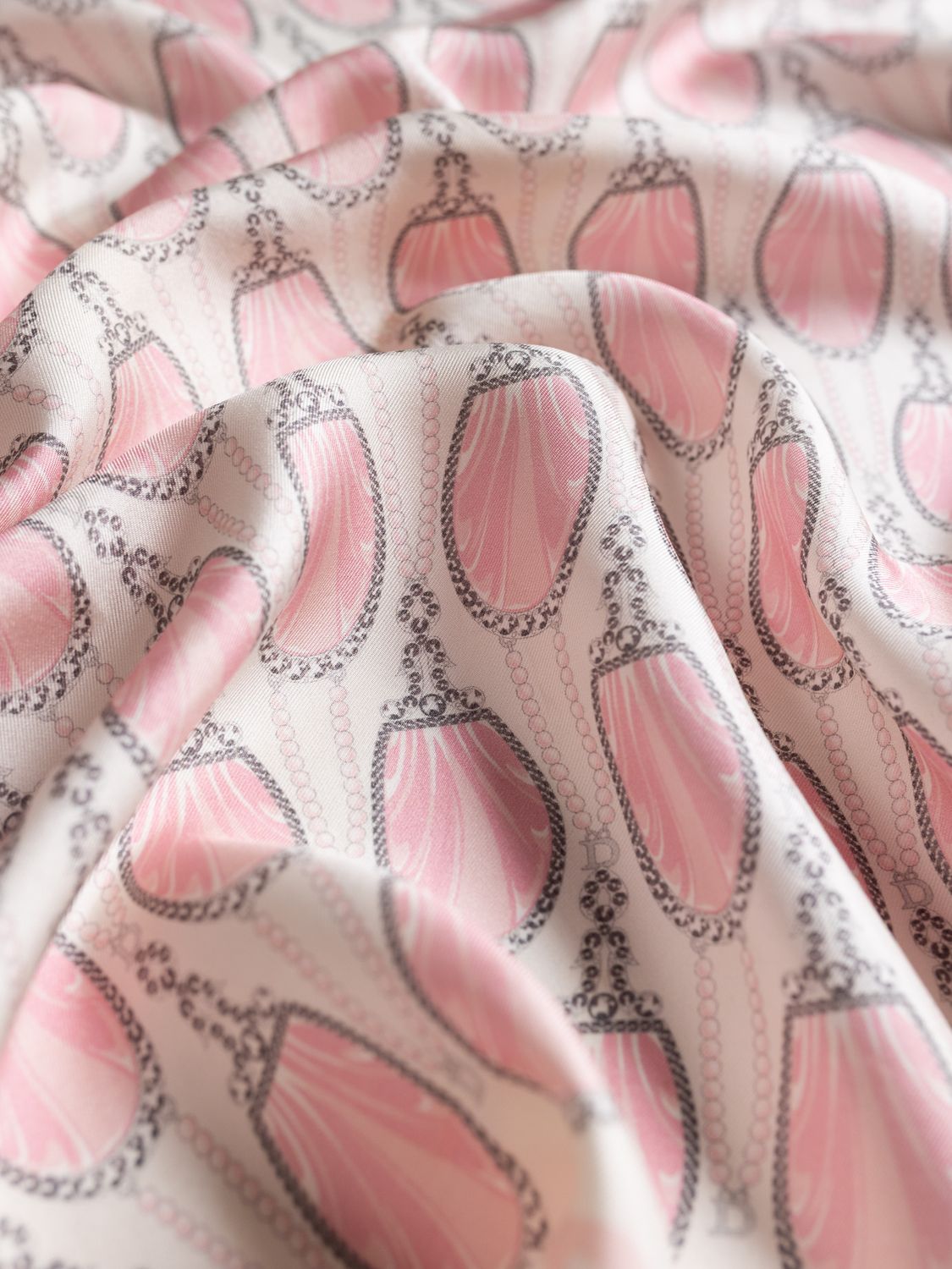 Christian Dior Pink Perfume Bottle Silk Scarf