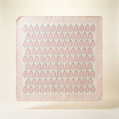 Christian Dior Pink Perfume Bottle Silk Scarf