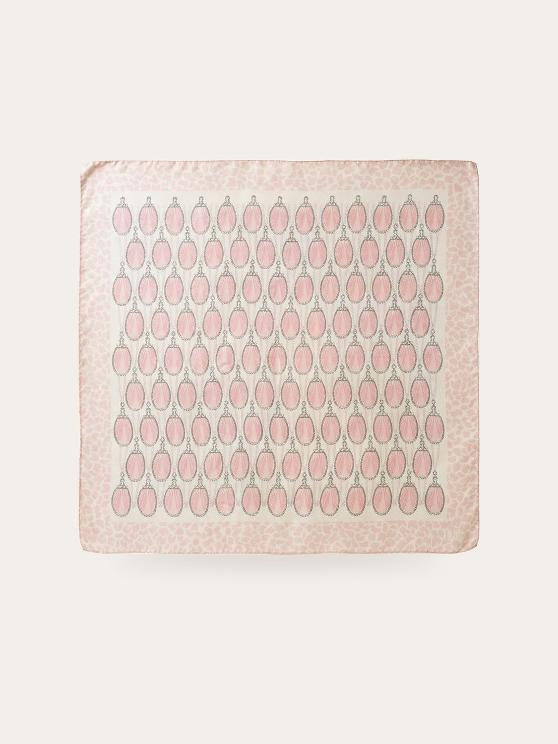 Christian Dior Pink Perfume Bottle Silk Scarf