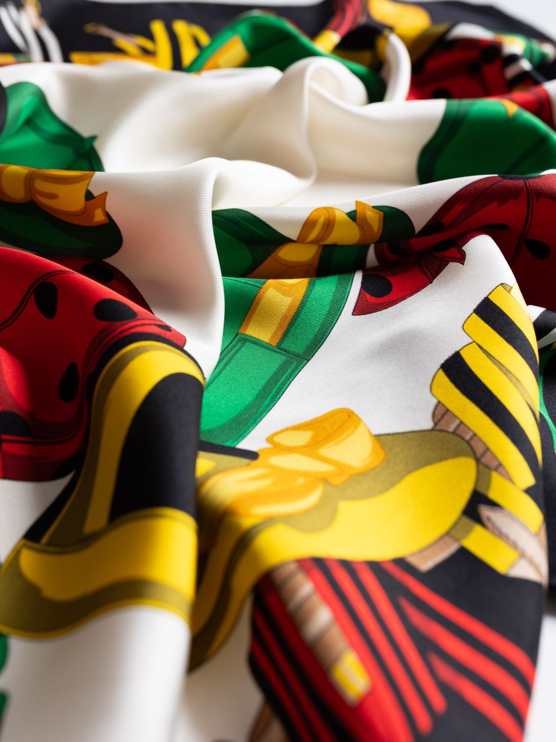 Celine Jockey Caps Silk Scarf