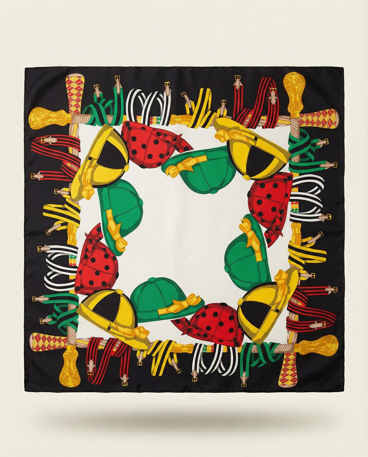 Celine Jockey Caps Silk Scarf