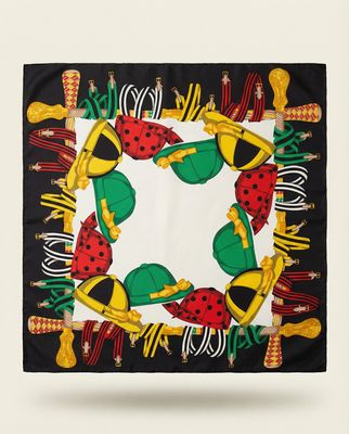 Celine Jockey Caps Silk Scarf