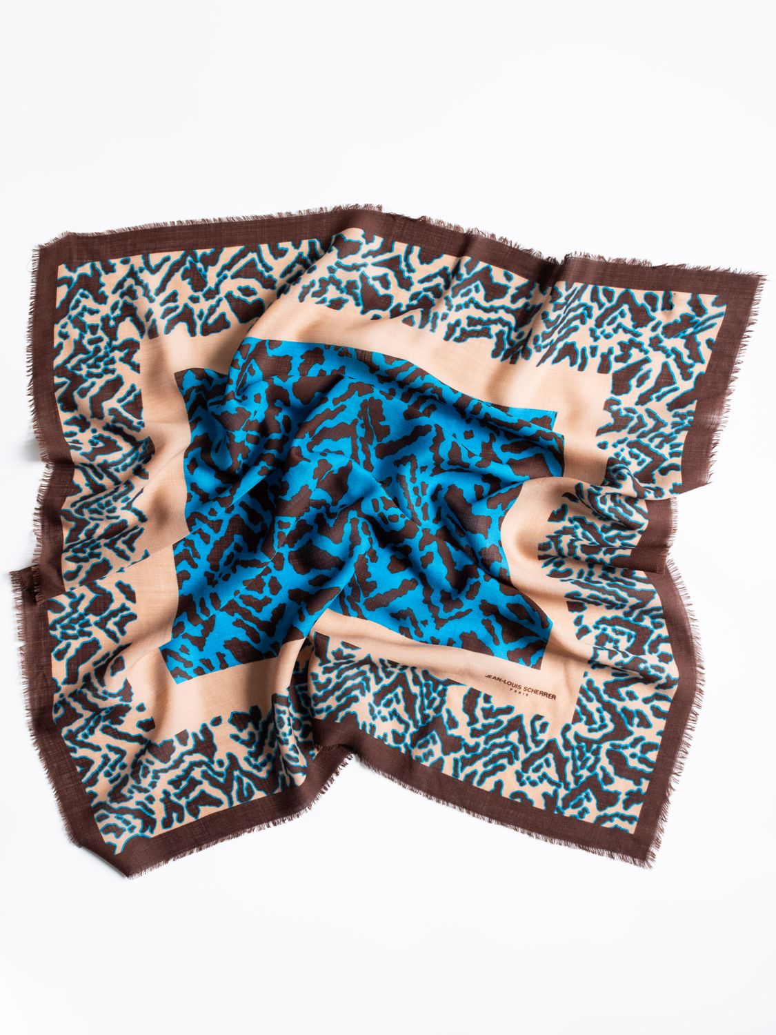 Jean-Louis Scherrer Abstract Print Wool Scarf