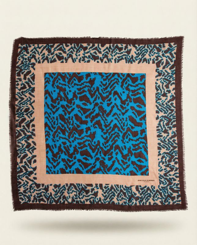 Jean-Louis Scherrer Abstract Print Wool Scarf