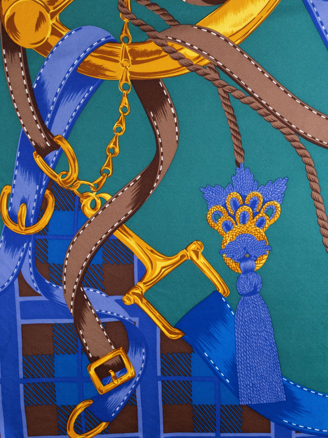 Celine Equestrian Tassel Silk Scarf