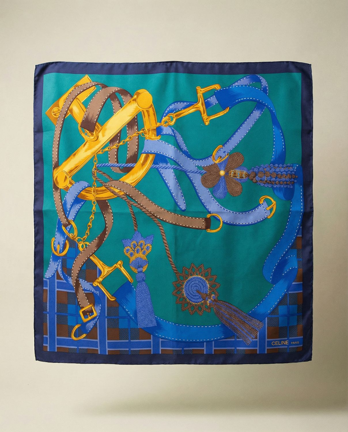 Celine Equestrian Tassel Silk Scarf