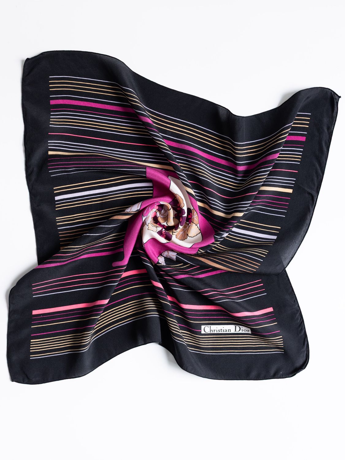 Christian Dior Floral Monogram "D" Silk Scarf