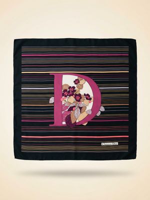 Christian Dior Floral Monogram "D" Silk Scarf