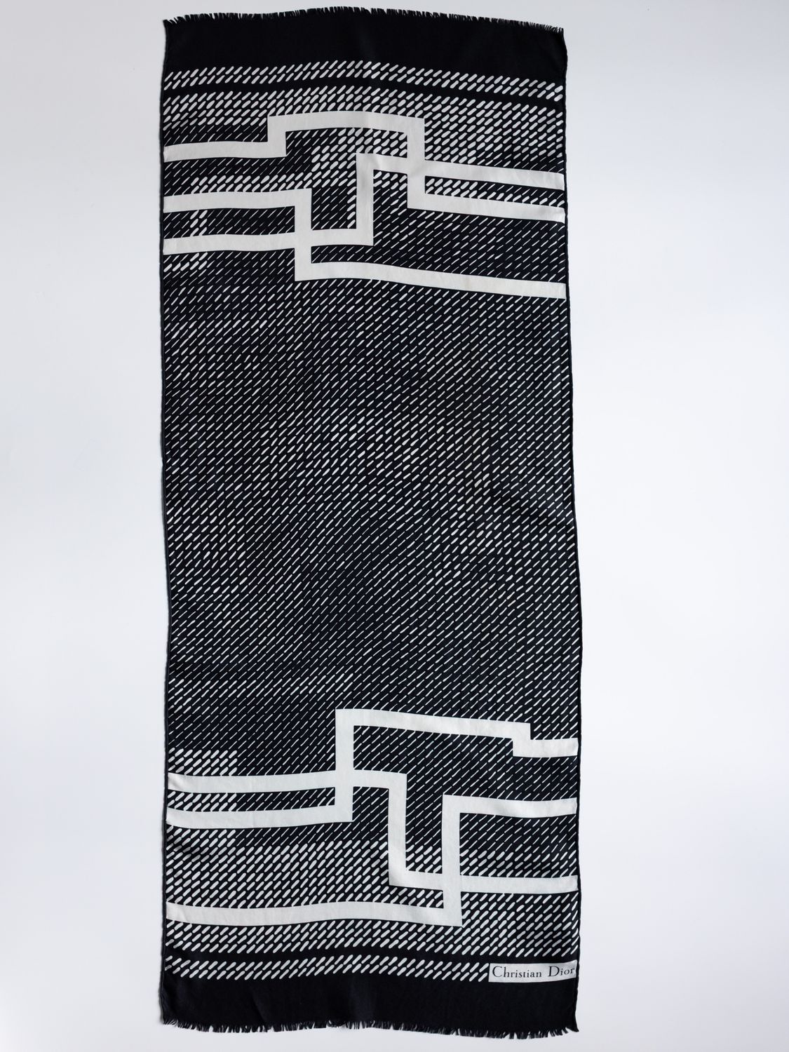 Christian Dior Graphic Dash Silk Scarf