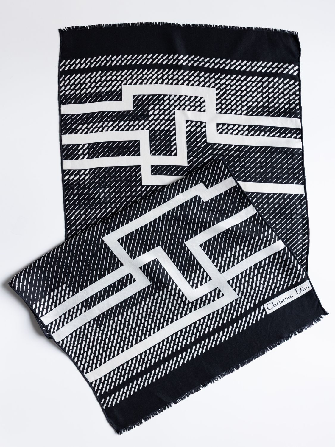 Christian Dior Graphic Dash Silk Scarf