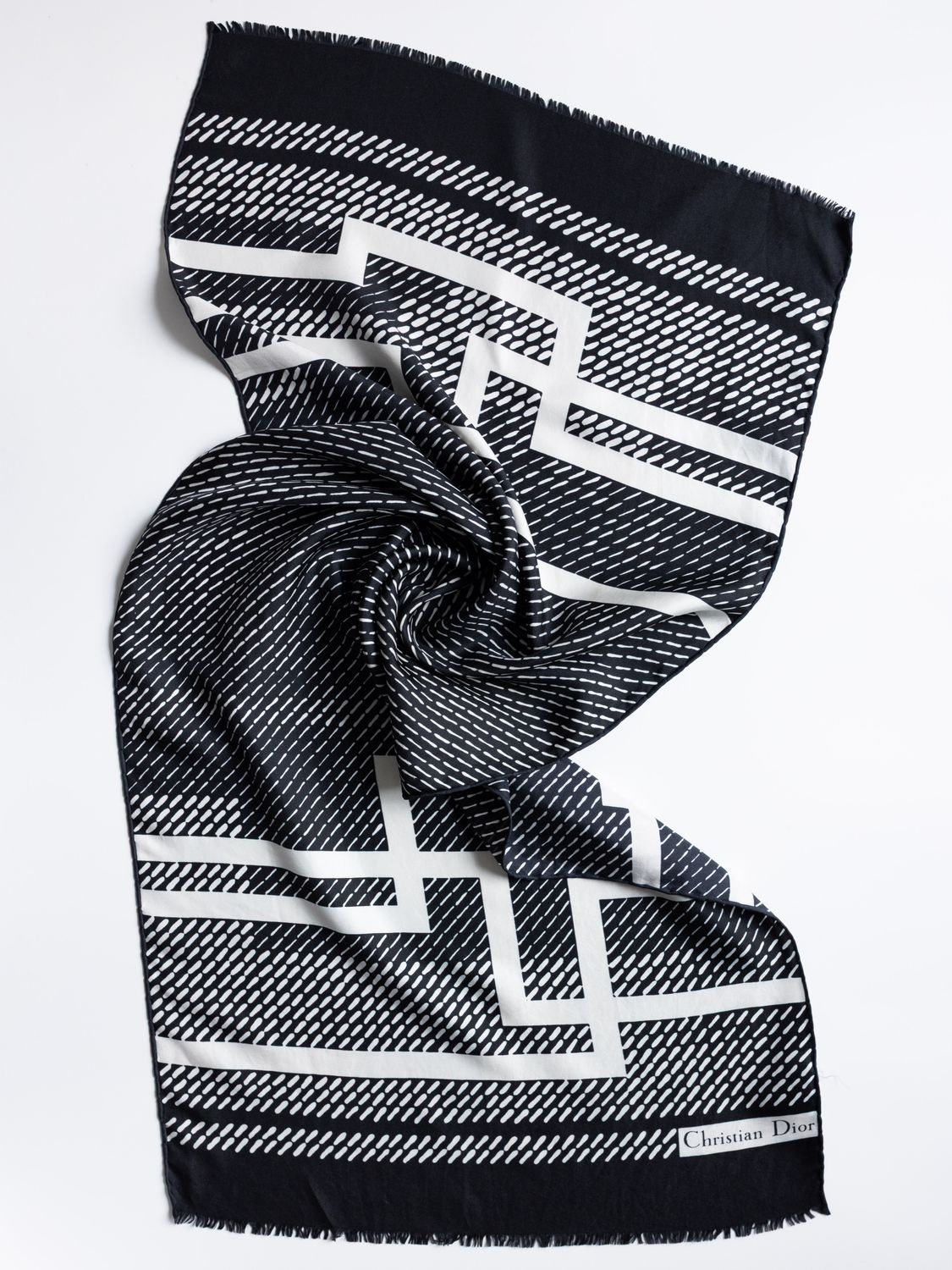 Christian Dior Graphic Dash Silk Scarf