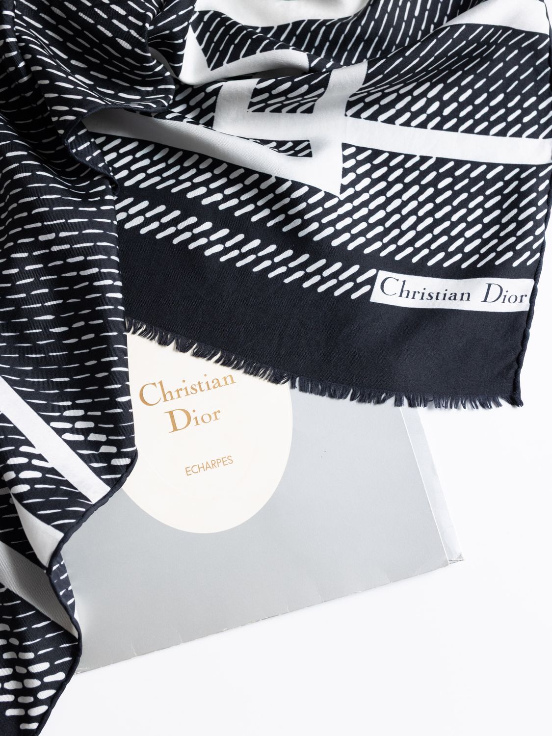 Christian Dior Graphic Dash Silk Scarf