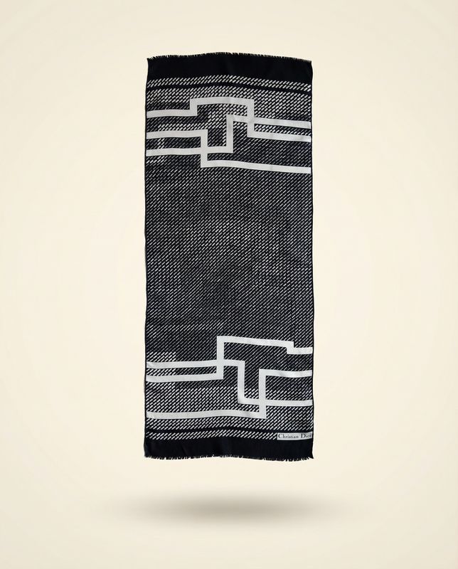 Christian Dior Graphic Dash Silk Scarf