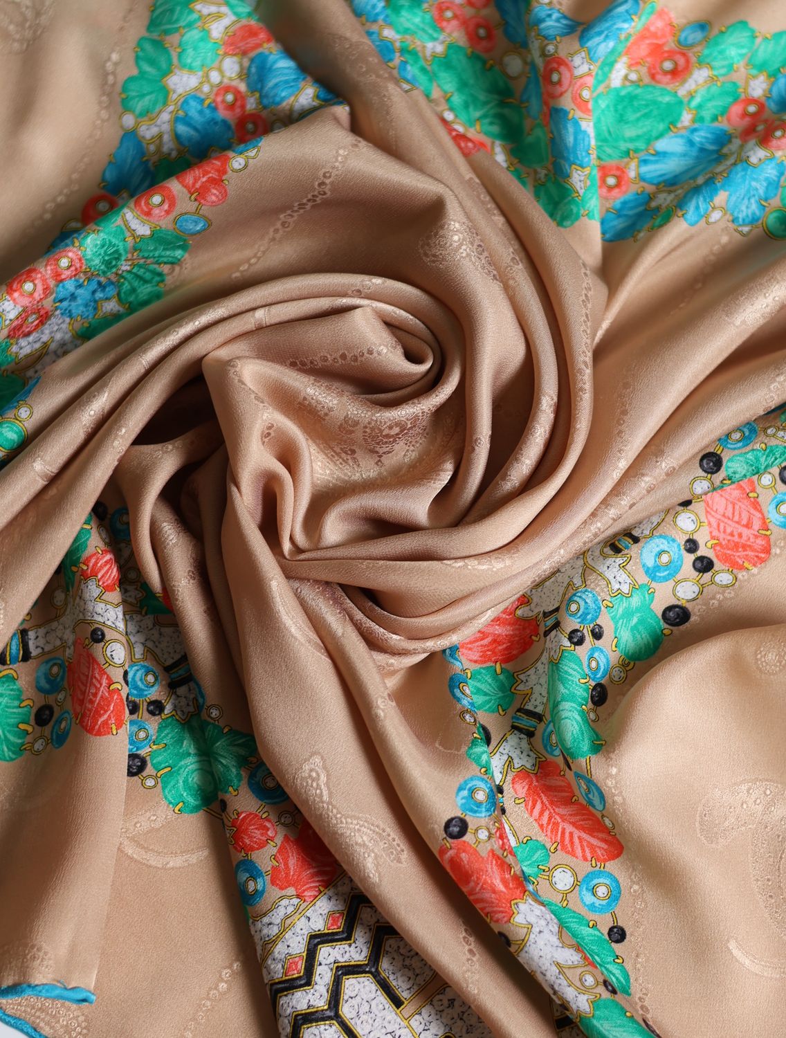 Cartier Jeweled Garland Silk Scarf