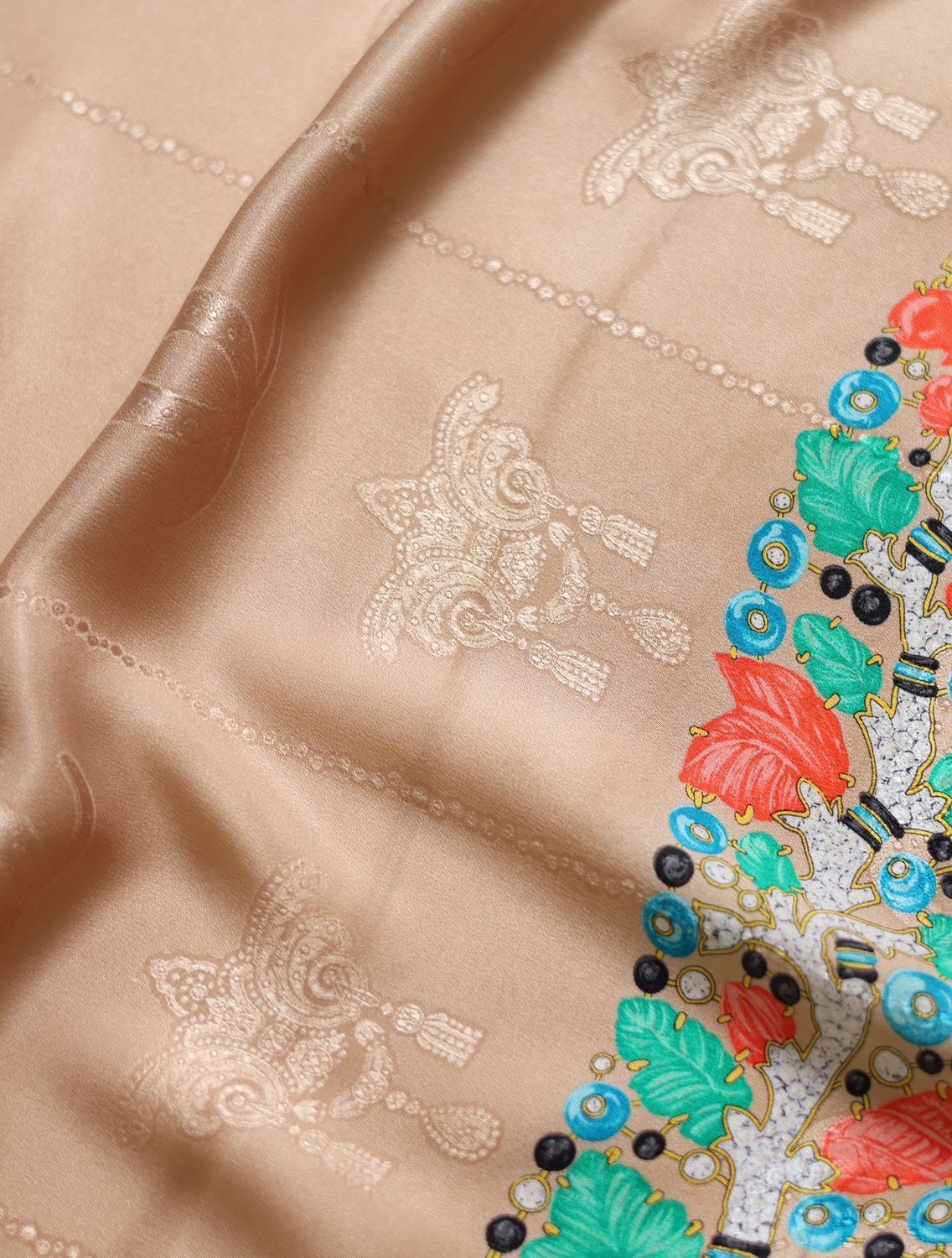 Cartier Jeweled Garland Silk Scarf