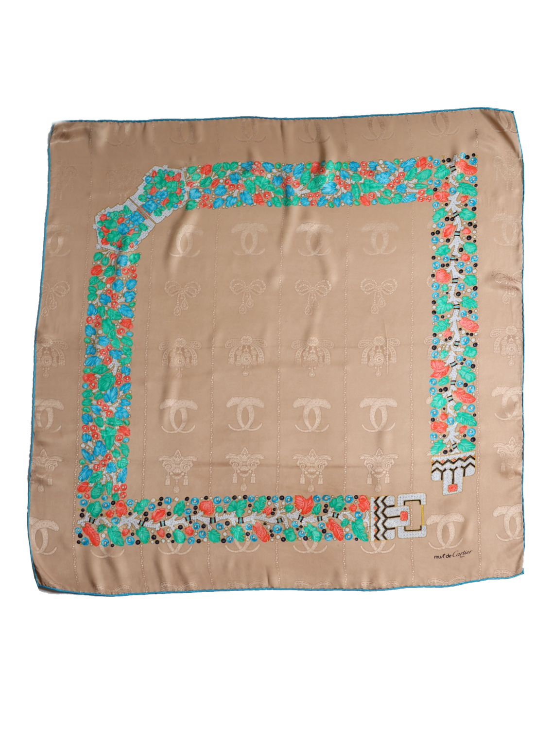 Cartier Jeweled Garland Silk Scarf