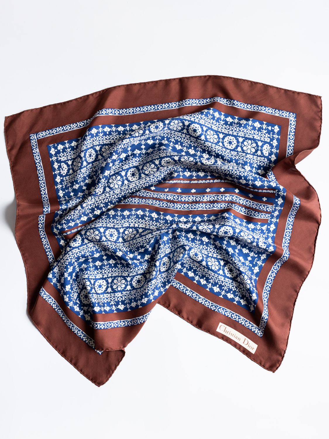 Christian Dior Ornamental Tile Silk Scarf