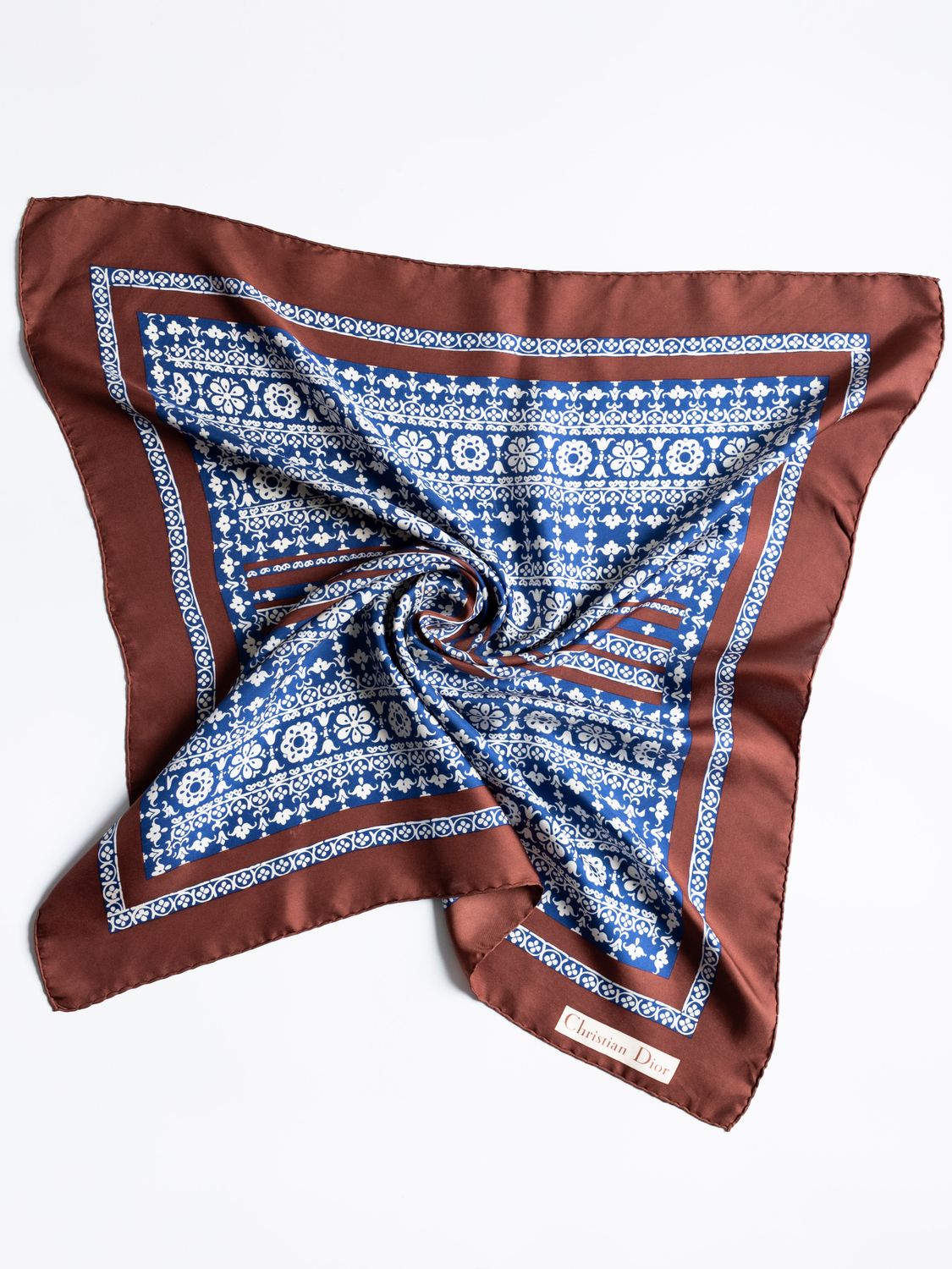 Christian Dior Ornamental Tile Silk Scarf