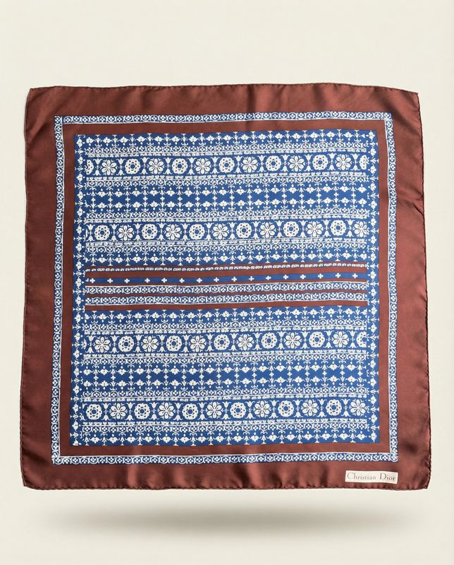 Christian Dior Ornamental Tile Silk Scarf